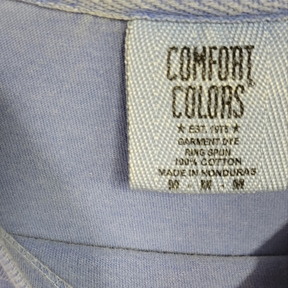 Comfort Colors Faded Blue Long Sleeve Tee Medium Racquet & Jog Tyler Texas - Picture 4 of 5